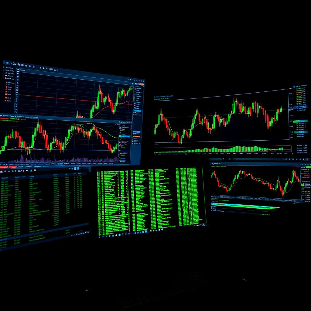 Multi-monitor trading workspace with TradingView charts