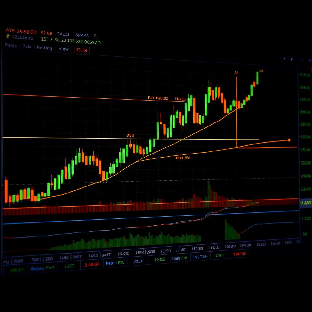 XAUUSD gold trading chart with candlesticks and indicators
